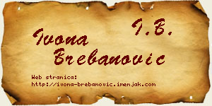 Ivona Brebanović vizit kartica